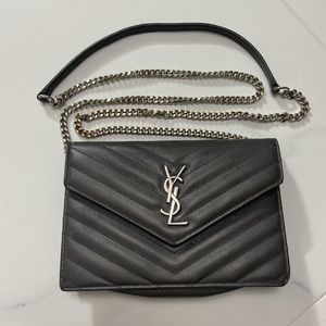 SAINT LAURENT envelope chain wallet bag *AUTHENTIC